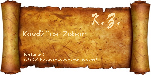 Kovács Zobor névjegykártya